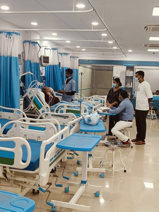 Nursing staff attending the ward
